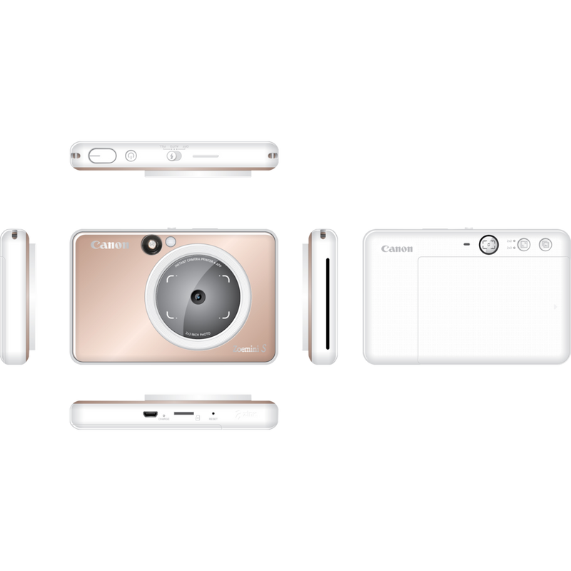 Canon Zoemini S mobile Sofortbildkamera mit Mini-Fotodrucker, Roségold + Tagebuch + Tasche Produkt Mehrere Blickwinkel