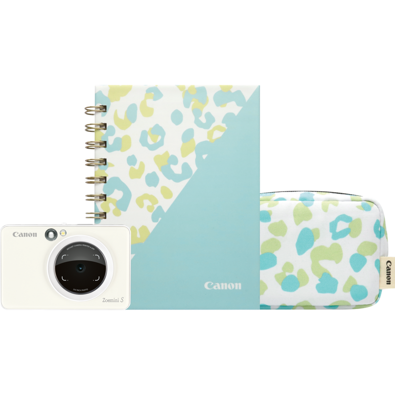 Canon Zoemini S mobile Sofortbildkamera mit Mini-Fotodrucker, Perlweiß + Tagebuch + Tasche Produkt Alle Produkte positioniert