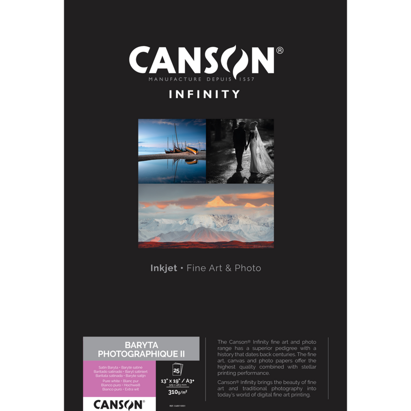 Canson Infinity Baryta Photographique II 310 g/m², A3 Plus, 25 Blatt Produkt Vorderansicht