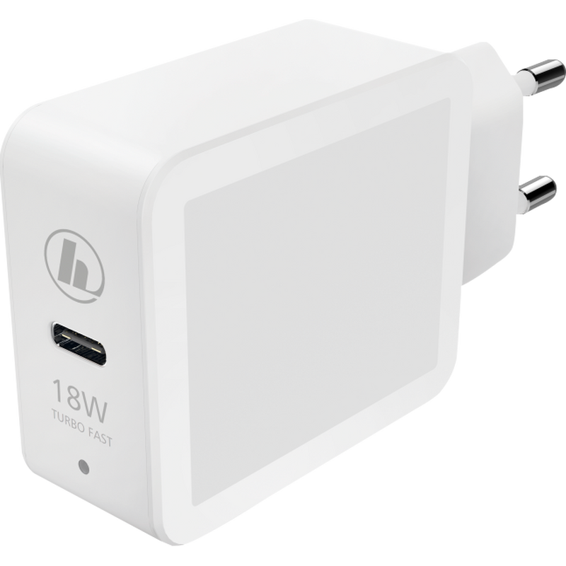 Hama Charger, Power Delivery (PD) / Qualcomm®, 18-Watt-USB-Ladeadapter Produkt Ansicht von rechts