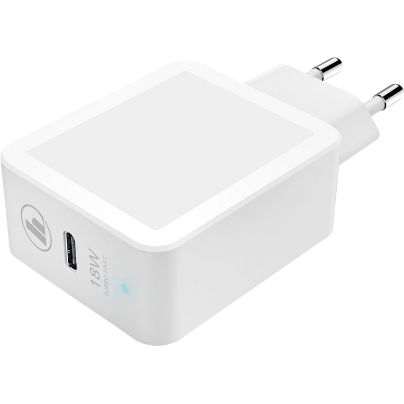 Hama Charger, Power Delivery (PD) / Qualcomm®, 18-Watt-USB-Ladeadapter Produkt Seitenansicht
