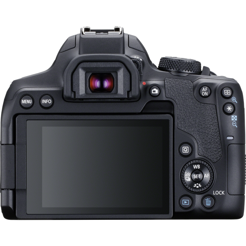 Canon EOS 850D + EF-S 18-135mm f/3.5-5.6 IS USM Objektiv Produkt Rückansicht