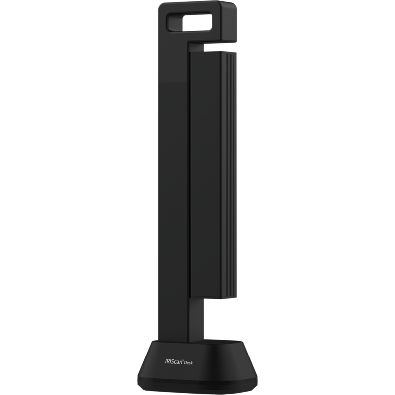 IRIScan Desk 6 Pro Dokumentenscanner Produkt Vorderansicht von links bei gefaltetem Produkt