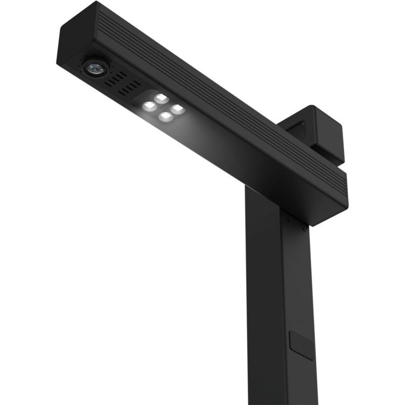IRIScan Desk 6 Pro Dokumentenscanner Produkt Ansicht von unten mit sichtbarer Kamera und Blitz