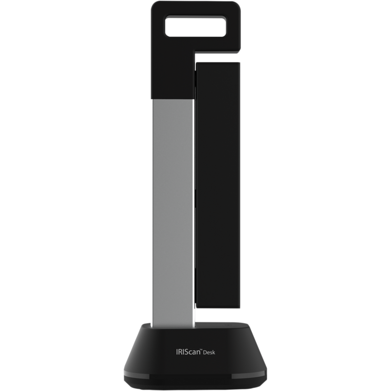 IRIScan Desk 6 A4-Dokumentenscanner Produkt Vorderansicht von links bei gefaltetem Produkt