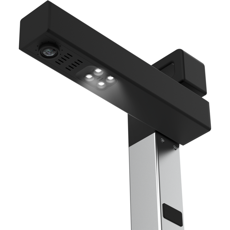 IRIScan Desk 6 A4-Dokumentenscanner Produkt Ansicht von unten mit sichtbarer Kamera und Blitz