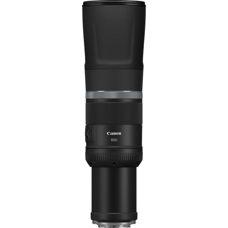 Canon RF 800mm F11 IS STM Objektiv Produkt Vorderansicht des erweiterten Objektivs