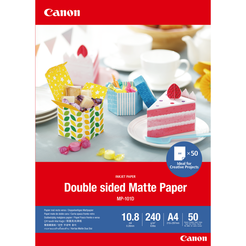 Canon MP-101D Double sided Matte Paper, A4, 50 Blatt Produkt Vorderansicht