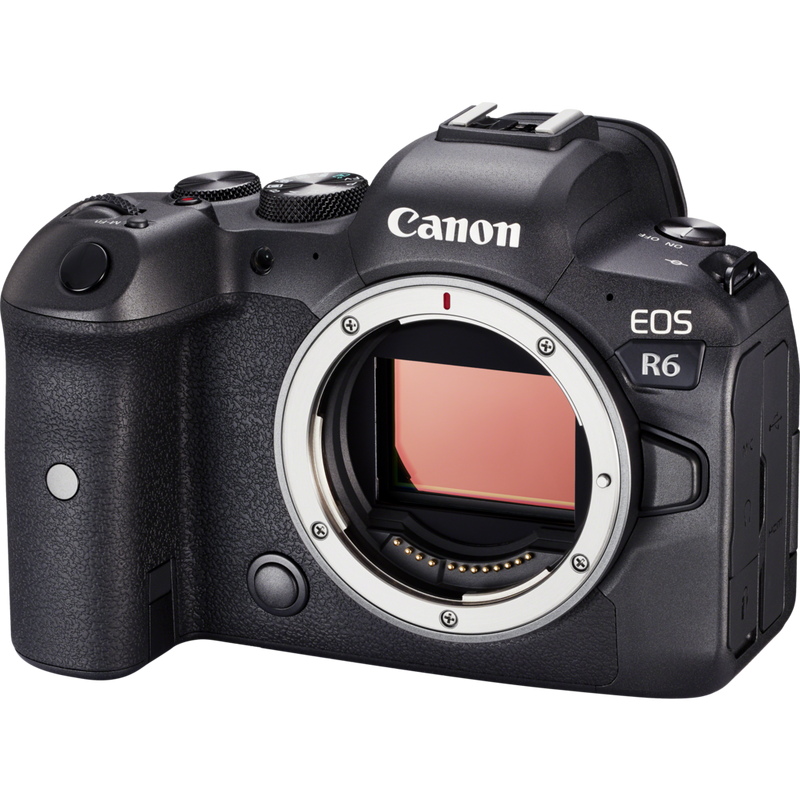 Canon EOS R6 spiegelloses Kameragehäuse Produkt Diagonale Ansicht