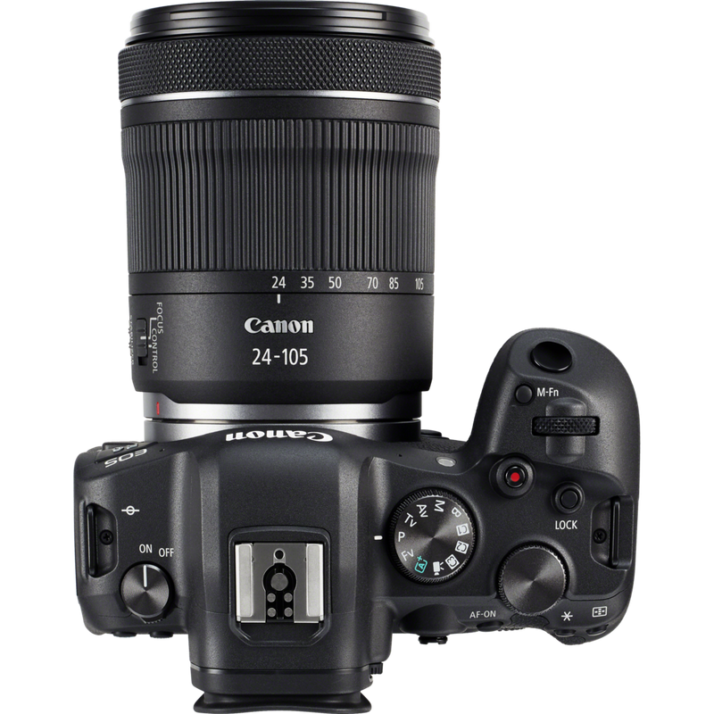 Canon EOS R6 spiegellose Kamera + RF 24-105mm F4-7.1 IS STM Objektiv Produkt Ansicht von oben