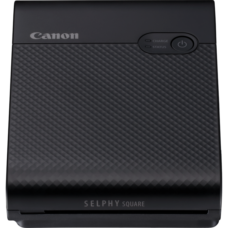 Canon SELPHY SQUARE QX10 mobiler WLAN-Farbfotodrucker, Schwarz Produkt Schrägansicht von vorne