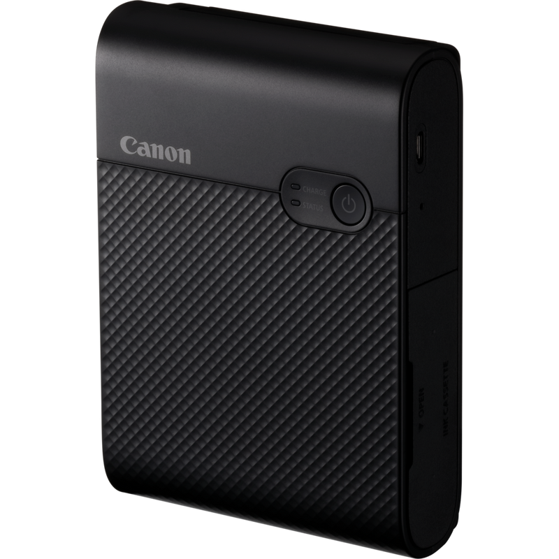 Canon SELPHY SQUARE QX10 mobiler WLAN-Farbfotodrucker, Schwarz Produkt Ansicht von links