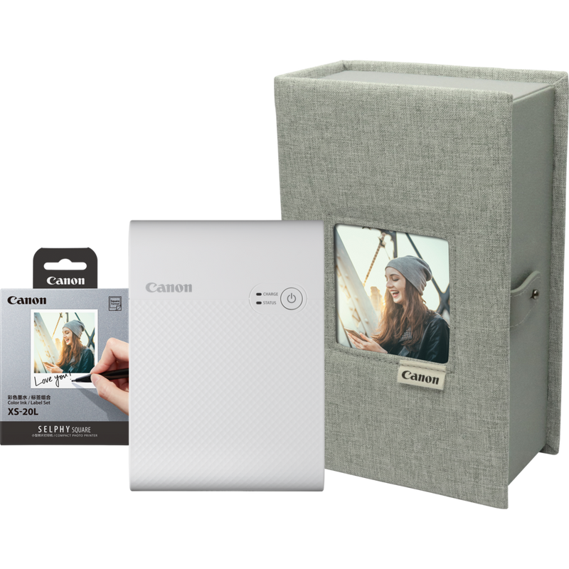 Canon SELPHY SQUARE QX10 mobiler WLAN-Farbfotodrucker, Premium-Kit, Weiß Produkt Alle Produkte positioniert