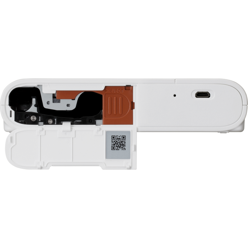 Canon SELPHY SQUARE QX10 mobiler WLAN-Farbfotodrucker, Premium-Kit, Weiß Produkt Ansicht von unten mit geöffneter Klappe