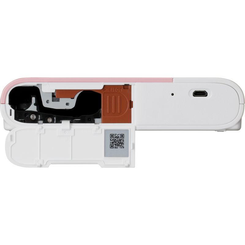 Canon SELPHY SQUARE QX10 mobiler WLAN-Farbfotodrucker, Pink Produkt Ansicht von unten mit geöffneter Klappe