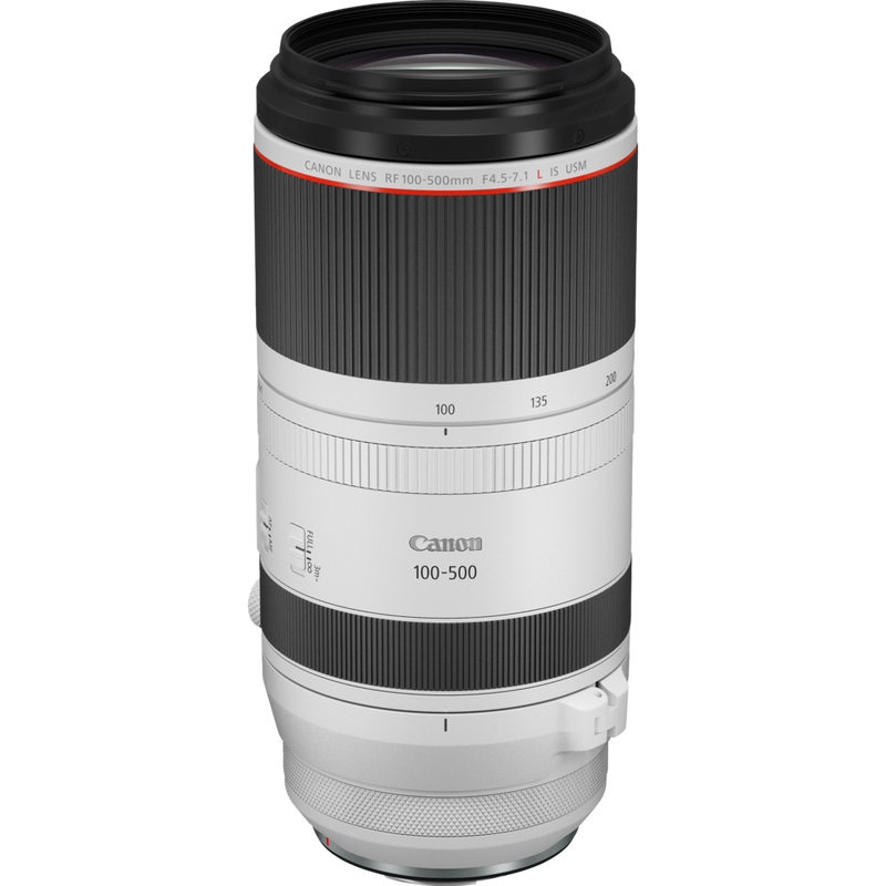 Canon RF 100-500mm F4.5-7.1L IS USM Objektiv Produkt Diagonale Draufsicht