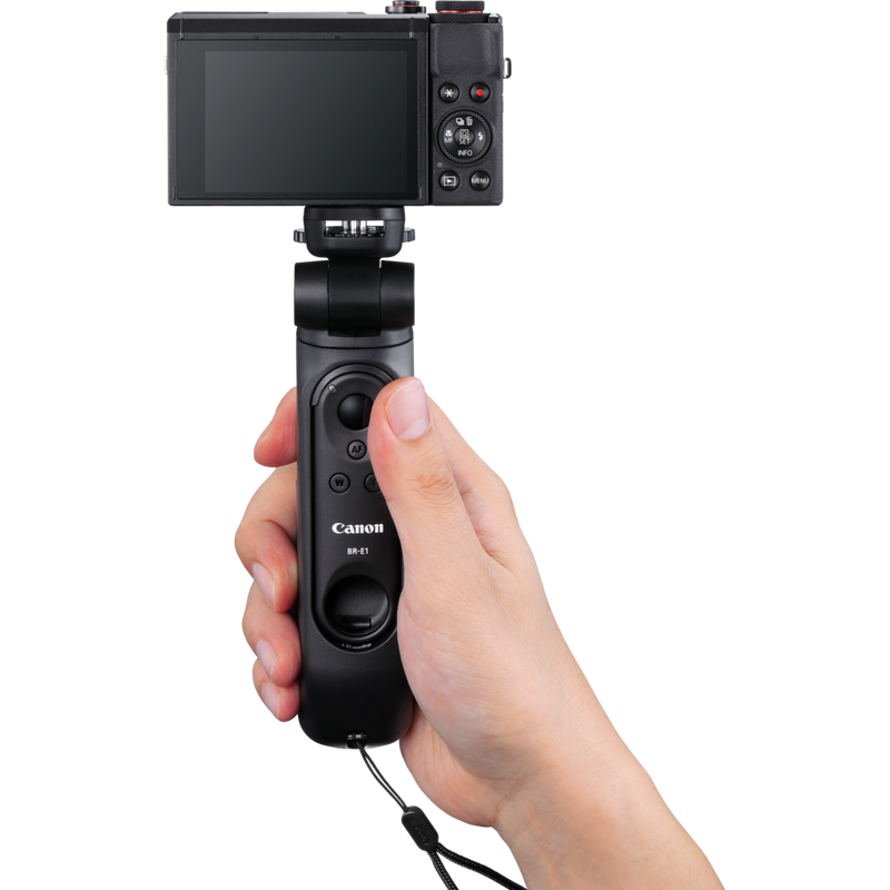 Canon Tripod Grip HG-100TBR Product in hand with a camera attached