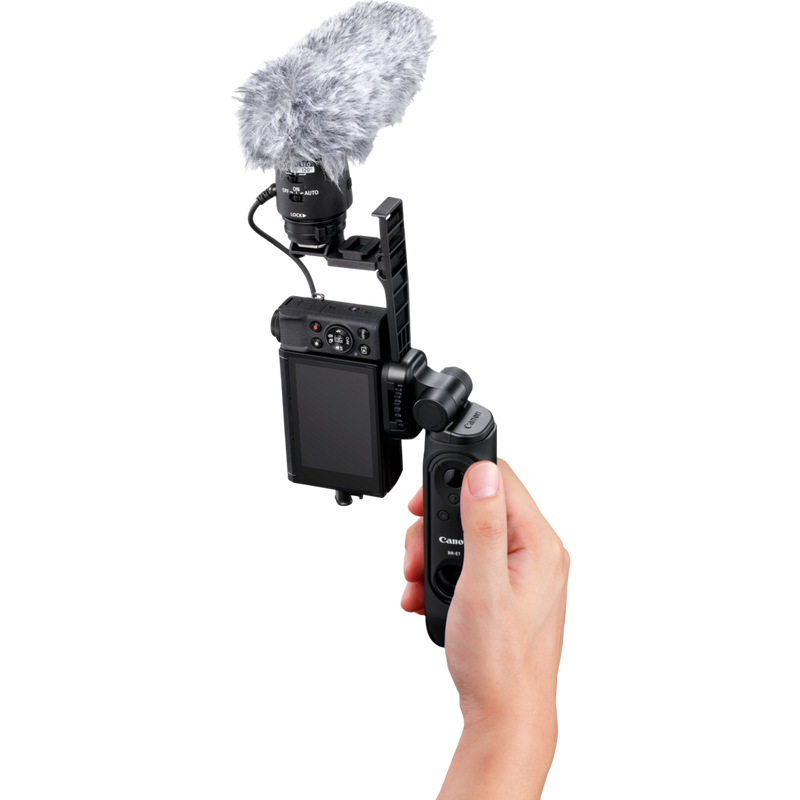 Canon Tripod Grip HG-100TBR Product with camera and mike