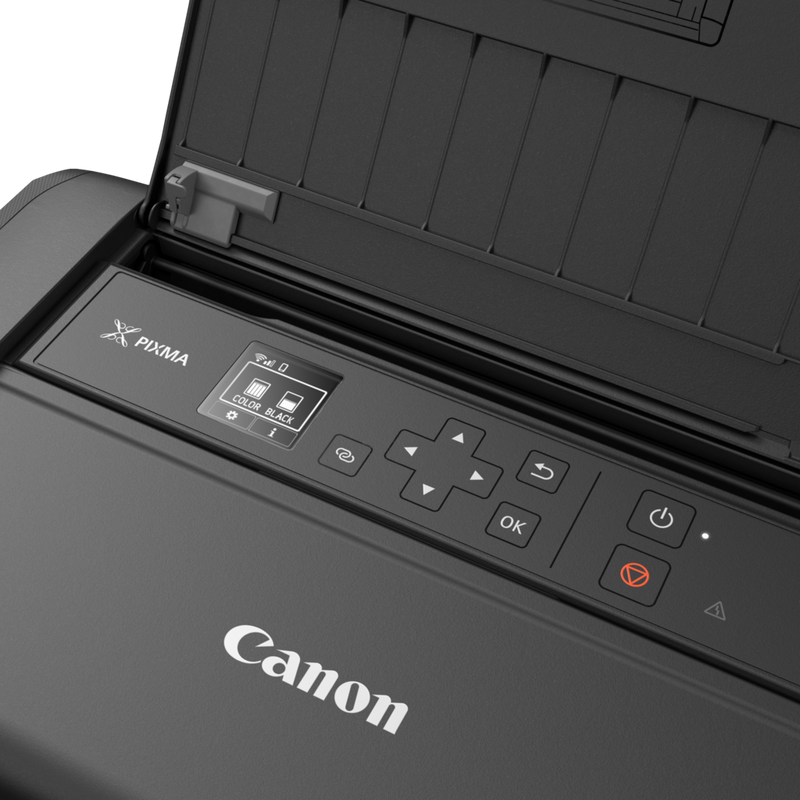 Canon PIXMA TR150 mobiler Tintenstrahldrucker Produkt Ansicht des Bedienfelds von oben