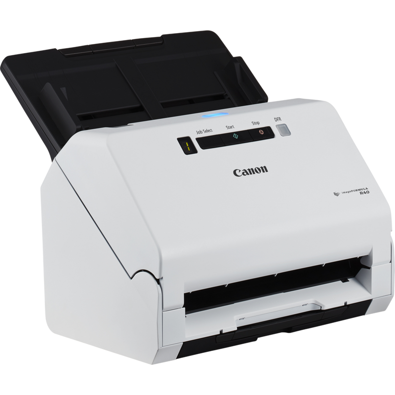 Canon imageFORMULA R40 – Arbeitsplatzscanner Produkt Vorderansicht von links