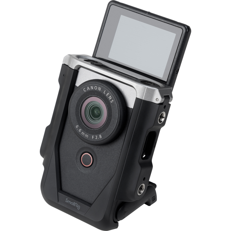 SmallRig Kamera-Rig Produkt Ansicht von rechts mit nach oben geöffnetem Display