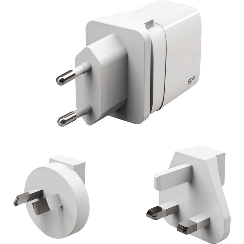 Silicon Power QM16 18-Watt-Wandladegerät mit Adapter für mehrere Länder Produkt Lieferumfang