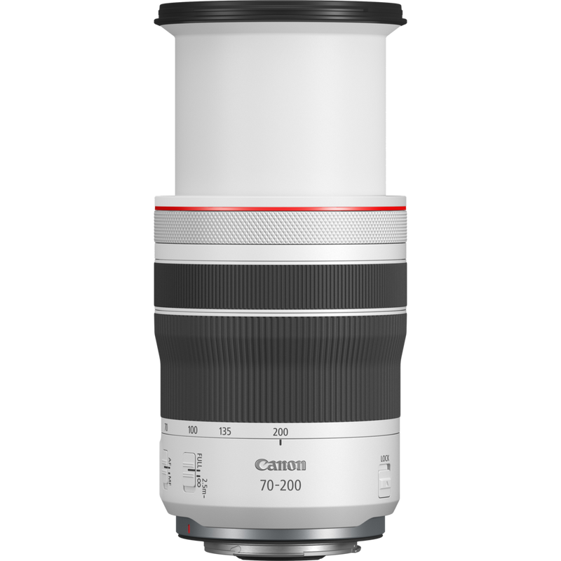 Canon RF 70-200mm F4L IS USM Objektiv Produkt Vorderansicht des erweiterten Objektivs