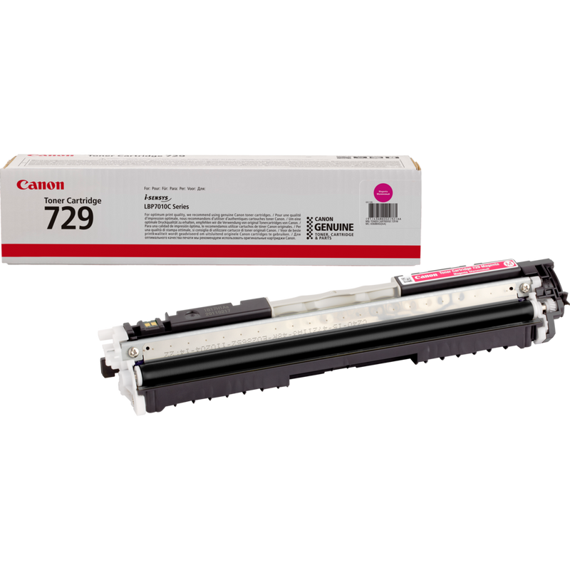 Canon 729M Toner-Cartridge Magenta Produkt Verpackung und Patrone