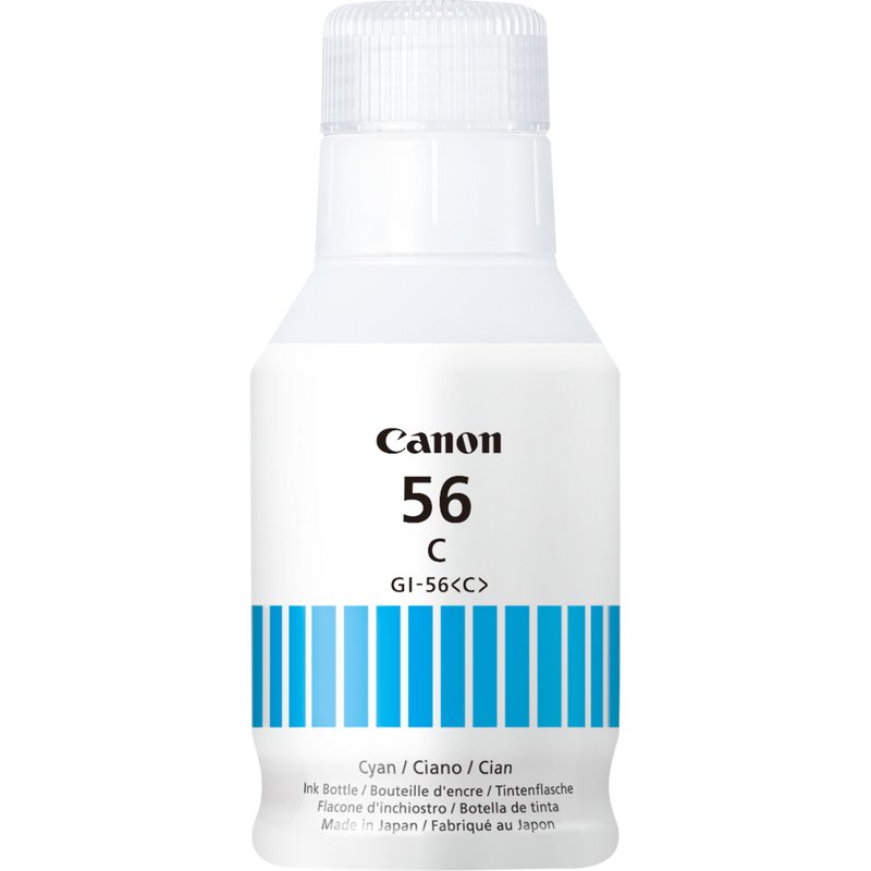 Canon GI-56C Cyan Tintenflasche Produkt Vorderansicht der Flasche
