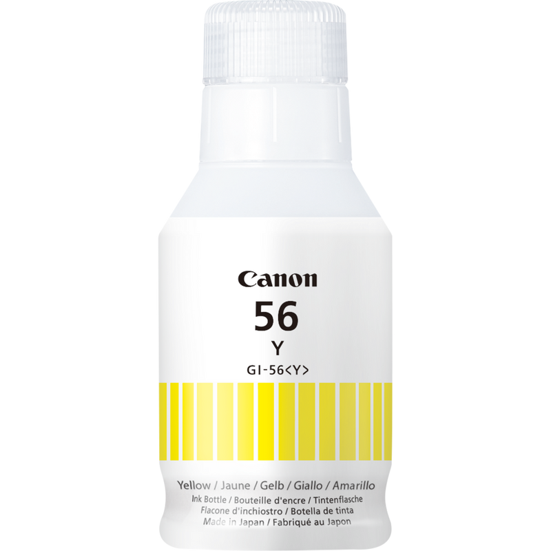 Canon GI-56Y Gelb Tintenflasche Produkt Vorderansicht der Flasche