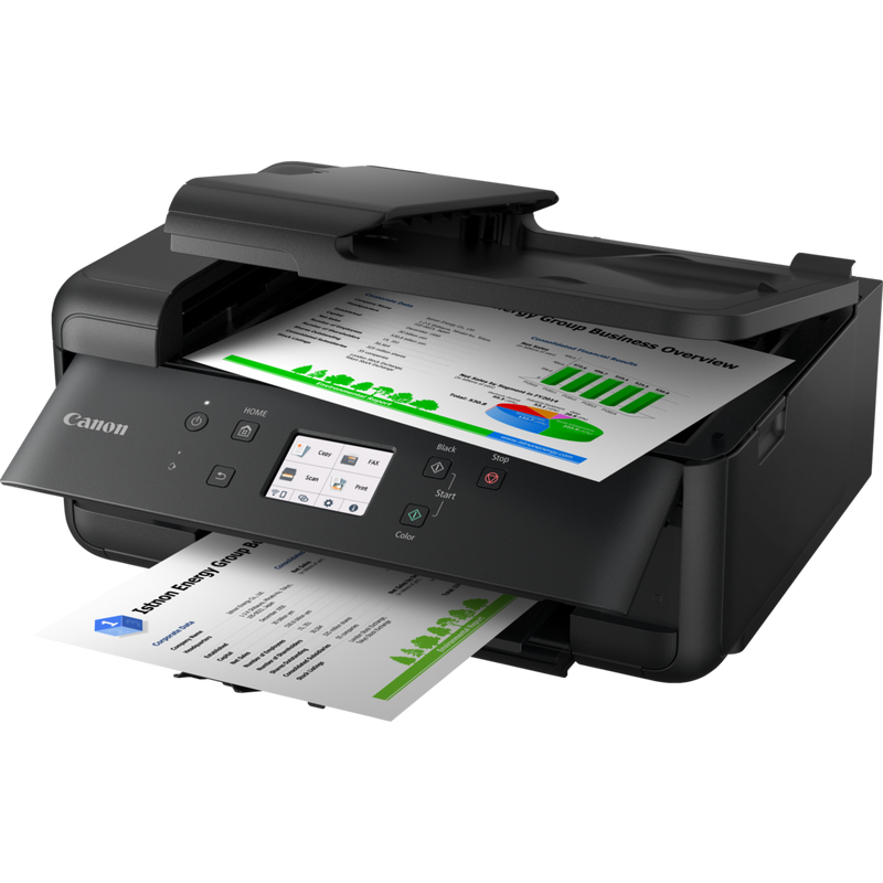 PIXMA TR7650 Tintenstrahl-Multifunktionssystem Schräge Vorderansicht mit Kopierfunktionen