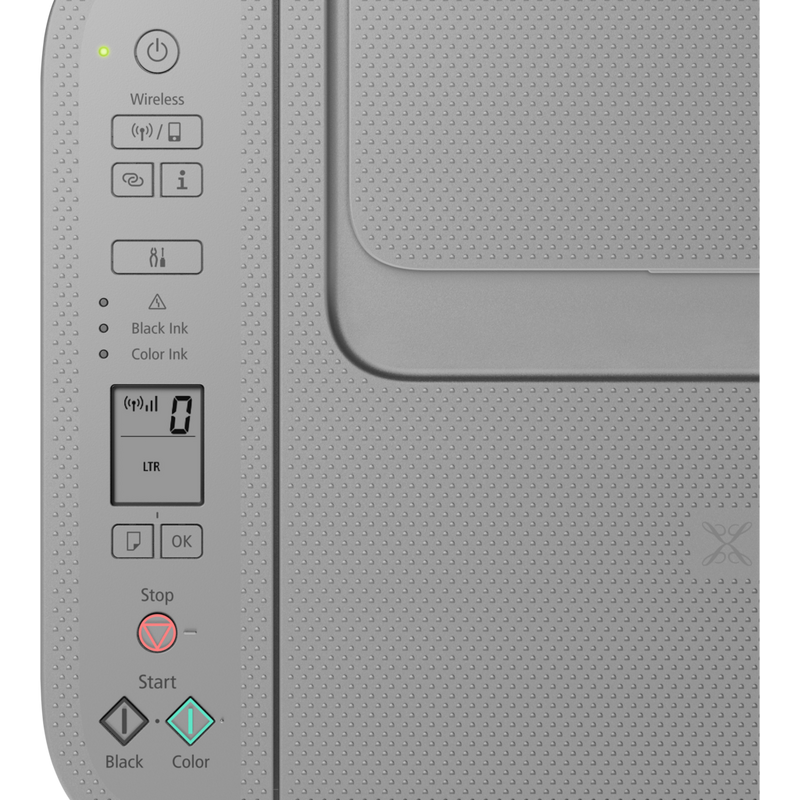 Canon PIXMA TS3451 WLAN-Farb-Multifunktionssystem Fotodrucker, Weiß Produkt Ansicht des Bedienfelds von vorne