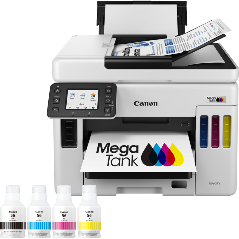 Canon MAXIFY GX7050 MegaTank Farb-Tintenstrahl-Multifunktionssystem mit WLAN und nachfüllbaren Tintentanks Produkt Vorderansicht