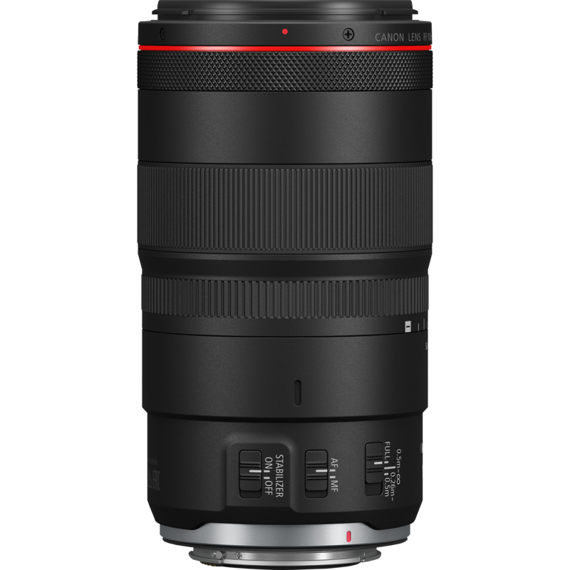 Canon RF 100mm F2.8 L MACRO IS USM Objektiv Produkt Ansicht von links