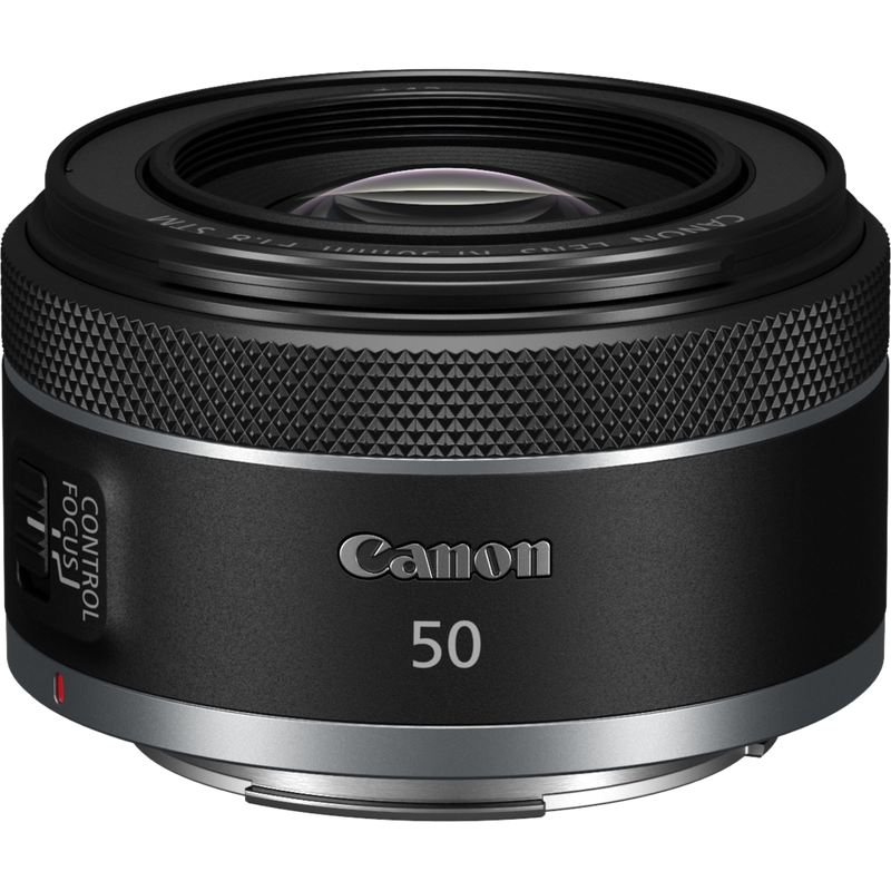 Canon RF 50mm F1.8 STM Objektiv Produkt Diagonale Draufsicht