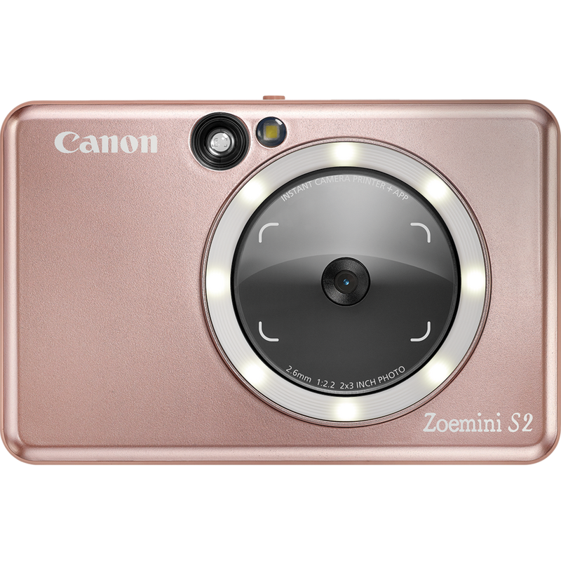 Canon Zoemini S2 Sofortbildkamera mit Mini-Farbfotodrucker, Roségold Produkt Vorderansicht