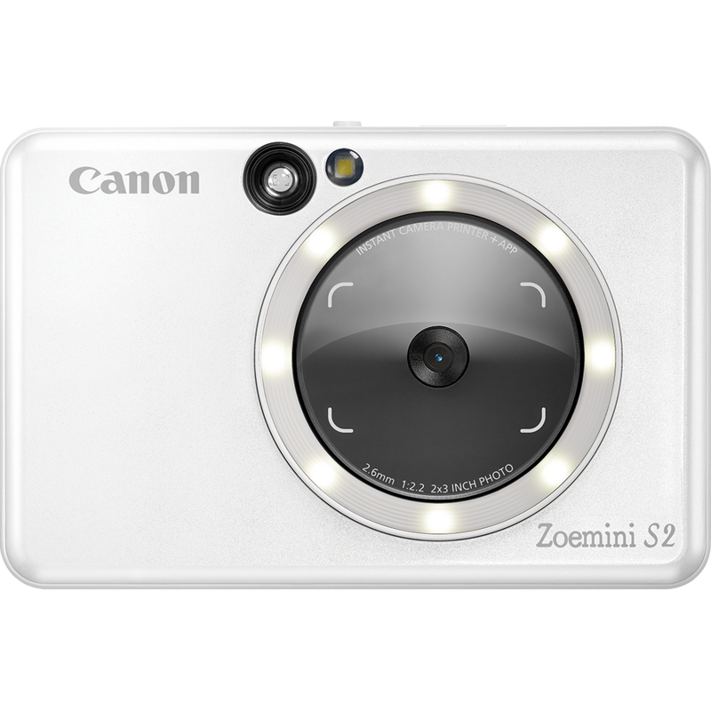 Canon Zoemini S2 Sofortbildkamera und Mini-Fotodrucker, Perlweiß Produkt Vorderansicht