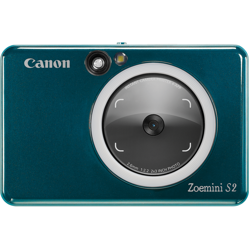 Canon Zoemini S2 Sofortbildkamera und Mini-Fotodrucker, Blaugrün Produkt Vorderansicht