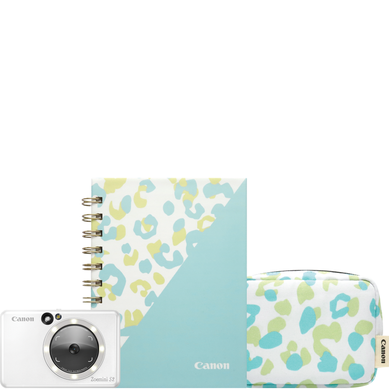 Canon Zoemini S2 Sofortbildkamera mit Mini-Fotodrucker, Perlweiß + Tagebuch + Tasche Produkt Alle Produkte positioniert