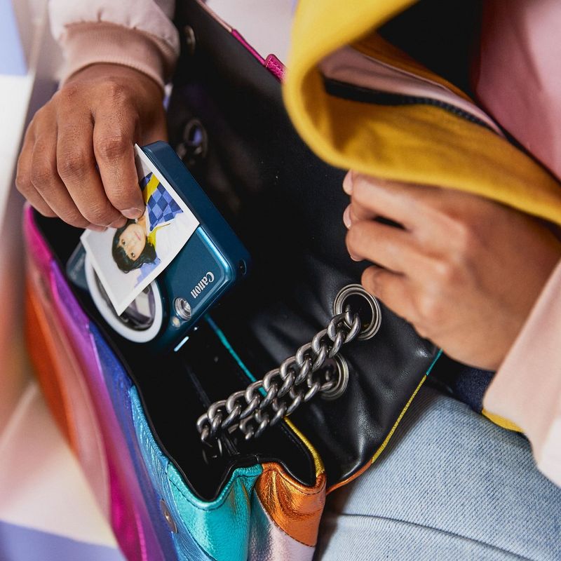Canon Zoemini S2 Sofortbildkamera mit Mini-Fotodrucker, Aquamarin + Tagebuch + Tasche Frauen stecken den Drucker in einen Beutel