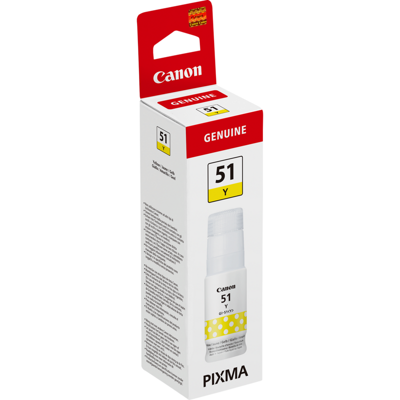 Canon GI-51Y, Hohe Reichweite, Tintenflasche, Gelb Produkt Ansicht von links