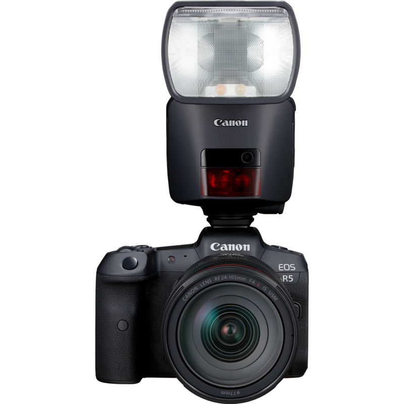 Canon Speedlite EL-1 Flash Product attached to a camera