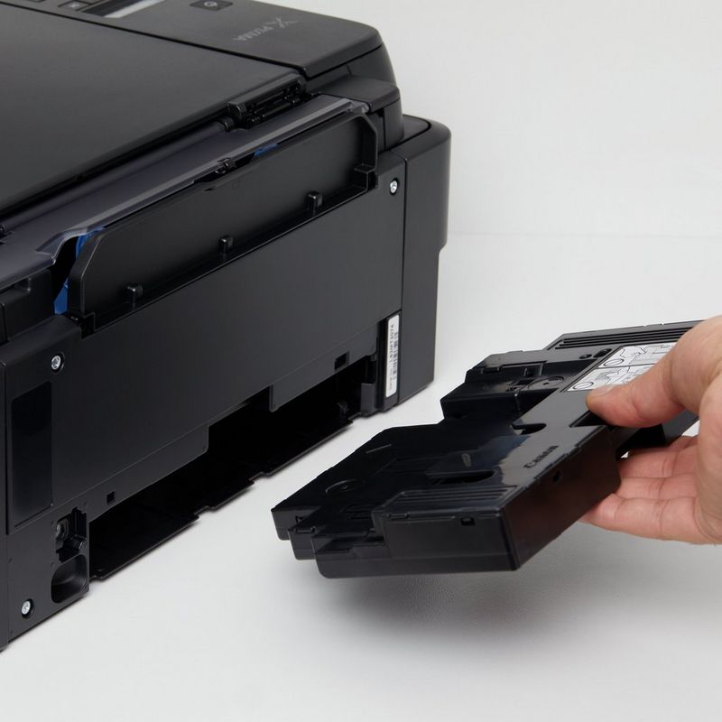 Canon PIXMA G650 Wireless 3-in-1 Refillable MegaTank Inkjet Photo Printer Product Maintainence Cartridge Being Replaced
