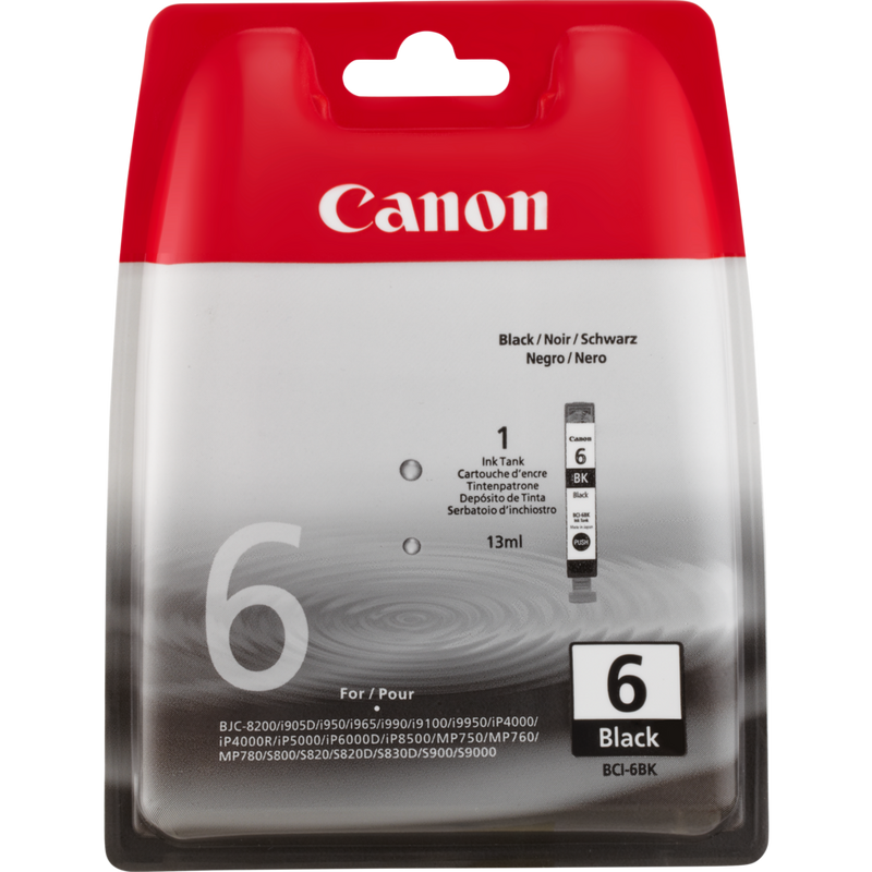 Canon BCI-6BK Tinte Schwarz Produkt Vorderansicht