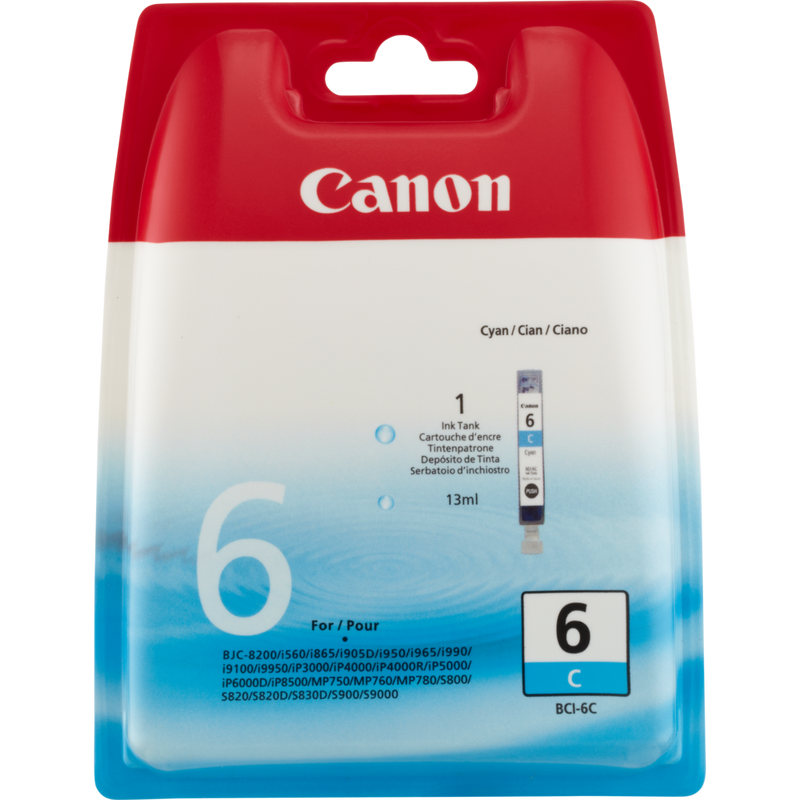 Canon BCI-6C Tinte Cyan Produkt Vorderansicht