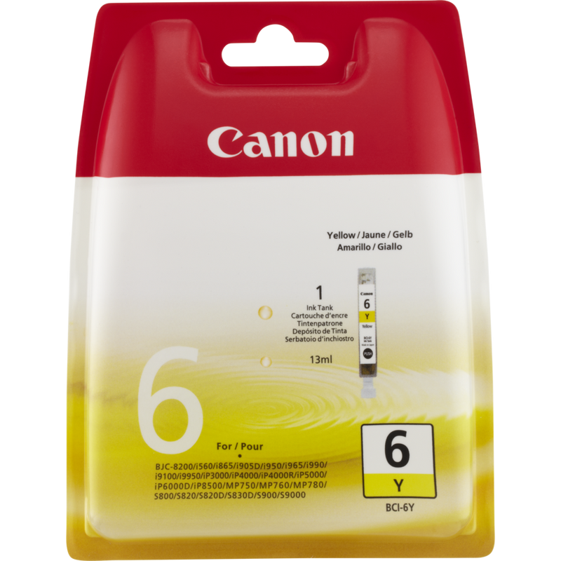 Canon BCI-6Y Tinte Gelb Produkt Vorderansicht