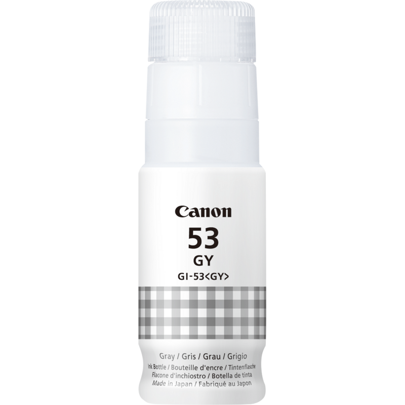 Canon GI-53GY Grau Tintenflasche Produkt Vorderansicht der Flasche