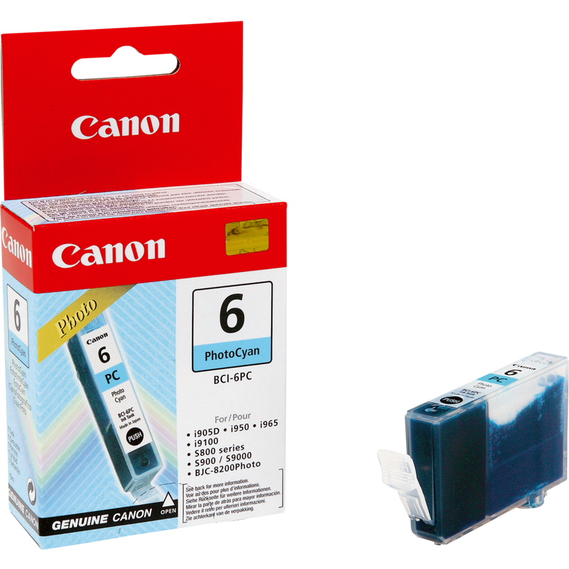 Canon BCI-6PC Tinte Foto-Cyan Produkt Ansicht von links mit Patrone