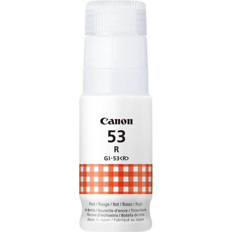Canon GI-53R Rot Tintenflasche Produkt Vorderansicht der Flasche