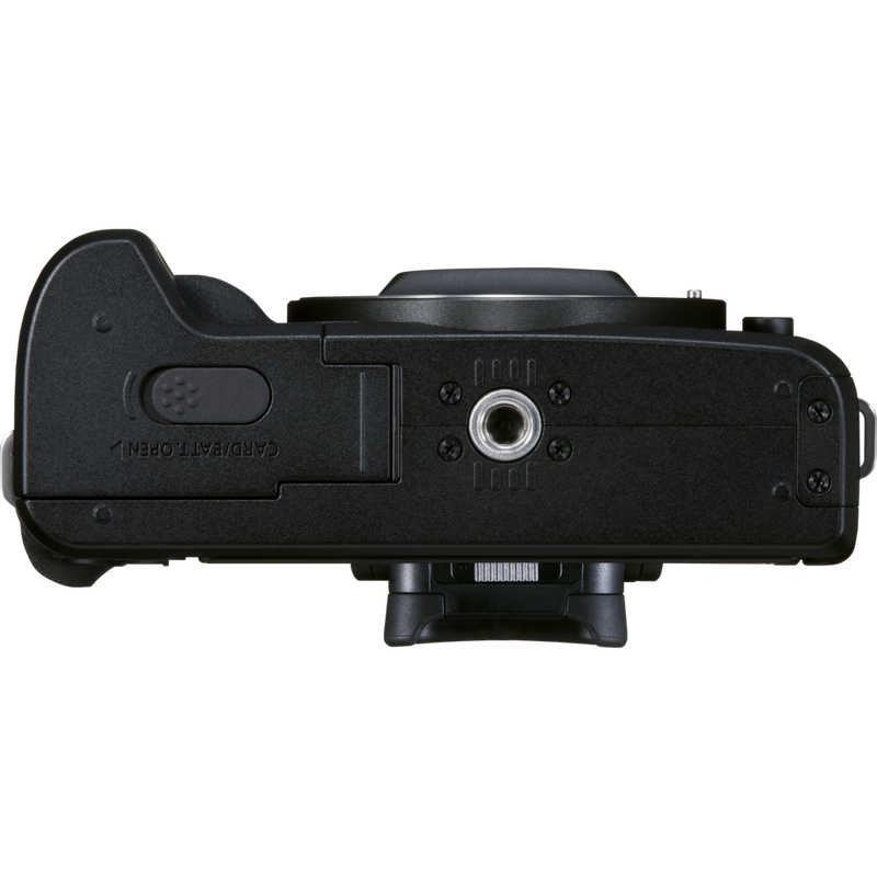 Canon EOS M50 Mark II spiegellose Kamera, Schwarz + EF-M 15-45mm f/3.5-6.3 IS STM Objektiv, Graphit-Grau Produkt Ansicht von unten